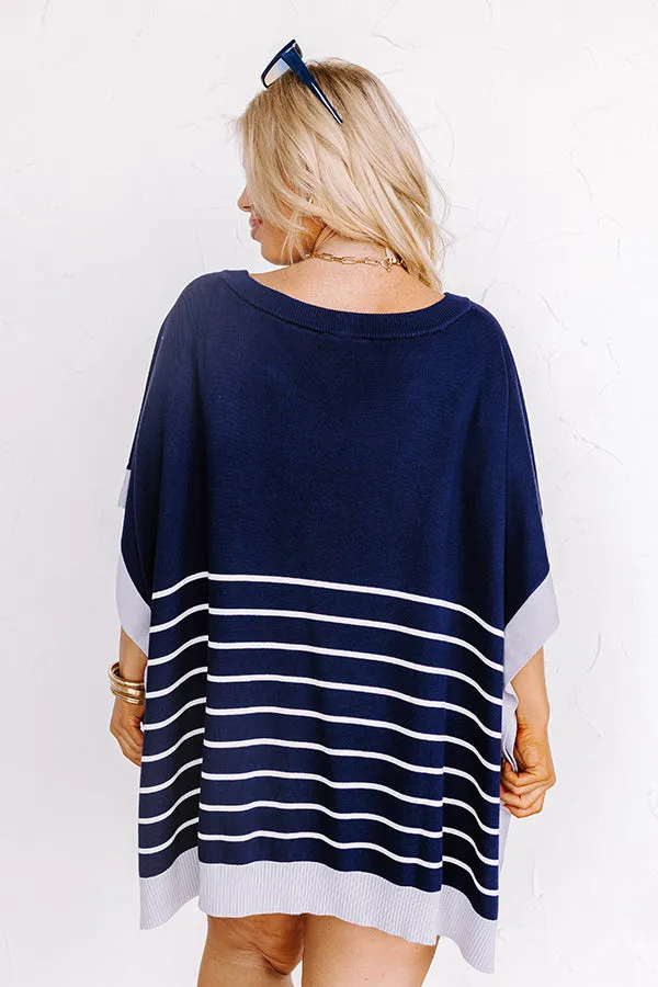 Dockside Cutie Knit Shift Top in Navy Curves