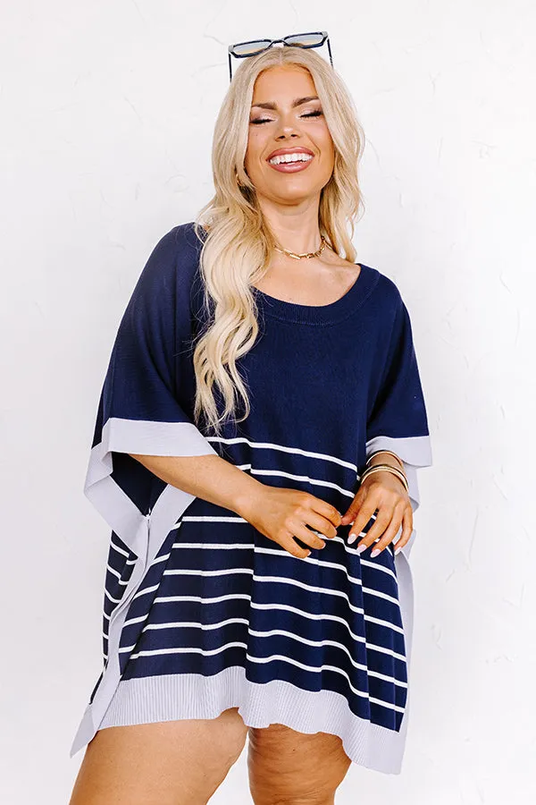 Dockside Cutie Knit Shift Top in Navy Curves