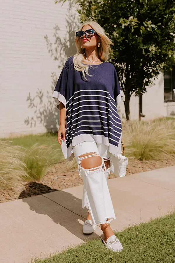 Dockside Cutie Knit Shift Top in Navy Curves