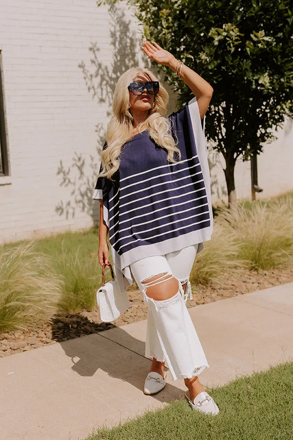 Dockside Cutie Knit Shift Top in Navy Curves