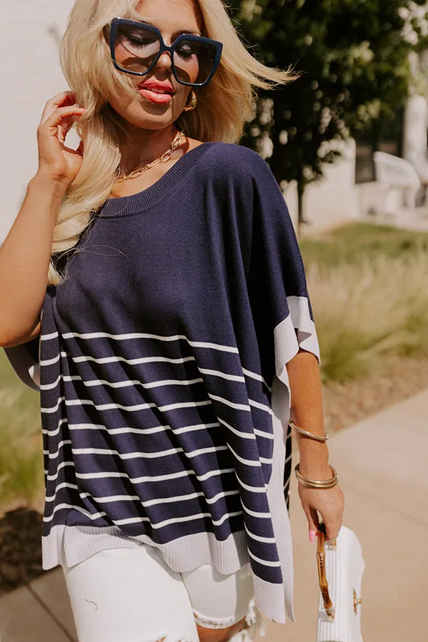 Dockside Cutie Knit Shift Top in Navy Curves