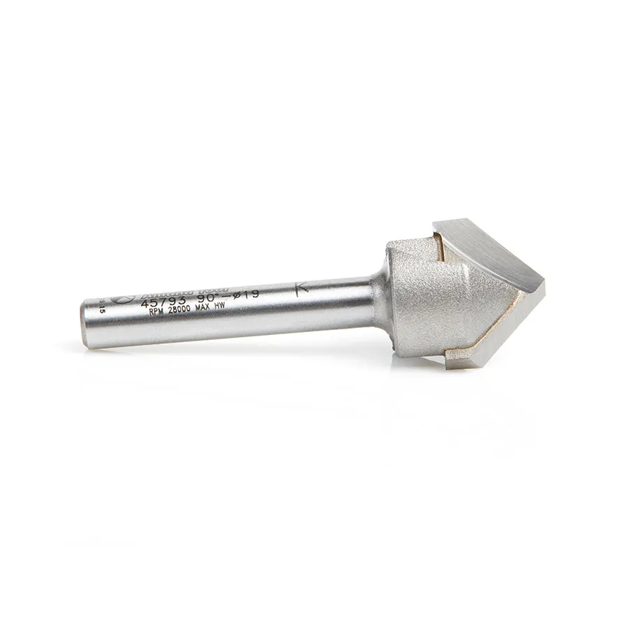 Double Edge Folding 'V' Groove (ACM) Router Bit | 90°x 0.118 Tip x 3⁄4 Dia x 17⁄32 x 1⁄4" Shank | 45793 | 738685457931