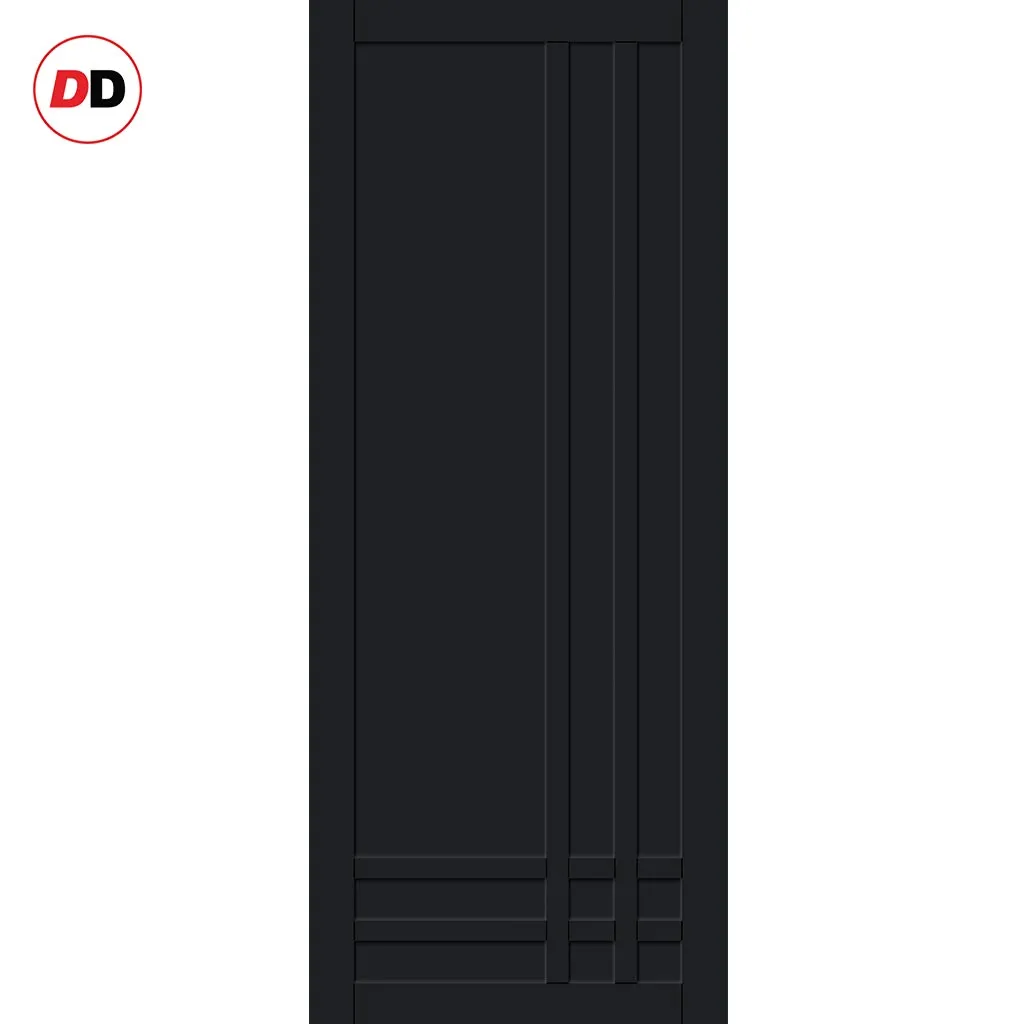 Double Sliding Door & Premium Wall Track - Eco-Urban® Irvine 9 Panel Doors DD6434 - 6 Colour Options