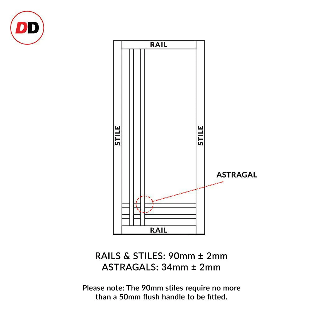 Double Sliding Door & Premium Wall Track - Eco-Urban® Irvine 9 Panel Doors DD6434 - 6 Colour Options