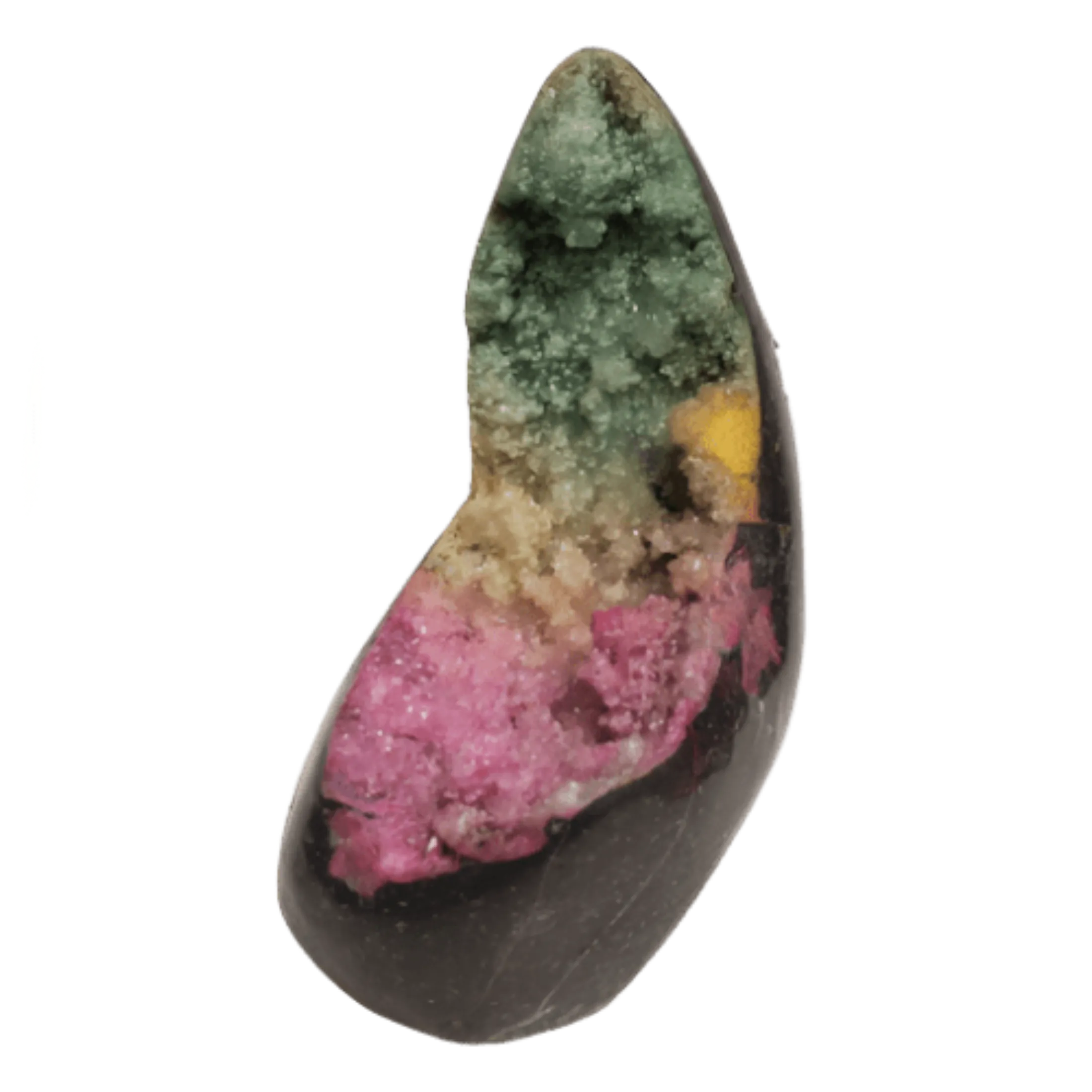 Drusy Quartz Sculpture Dyed Rainbow Agate