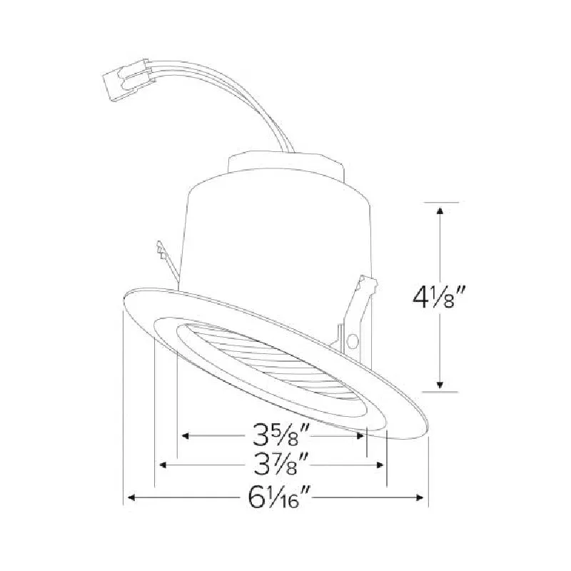 Elco EL423 4" Sloped Ceiling LED Baffle Insert, CCT Selectable