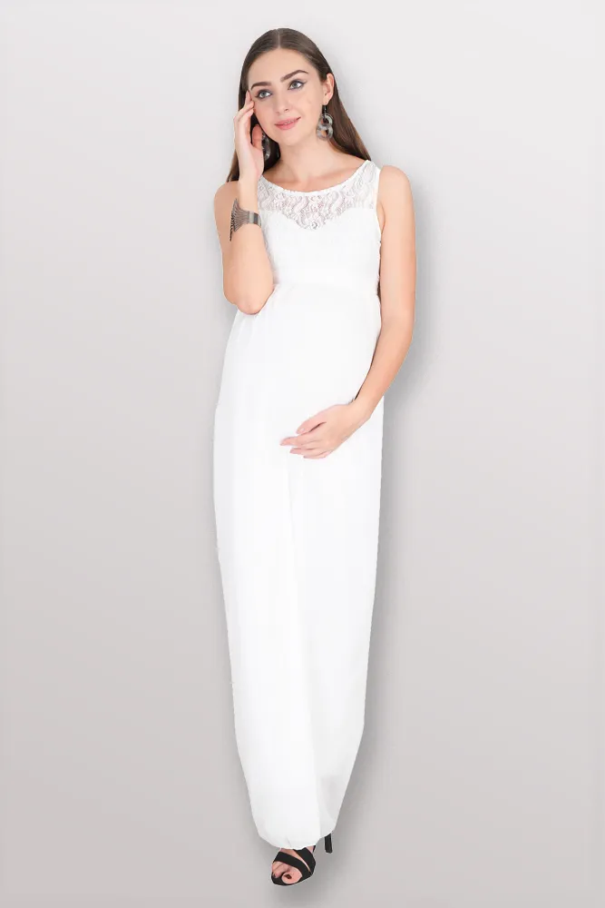 Elegant Ivory Maternity Dress