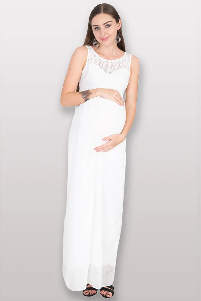 Elegant Ivory Maternity Dress