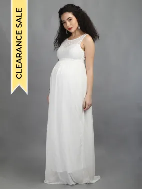 Elegant Ivory Maternity Dress