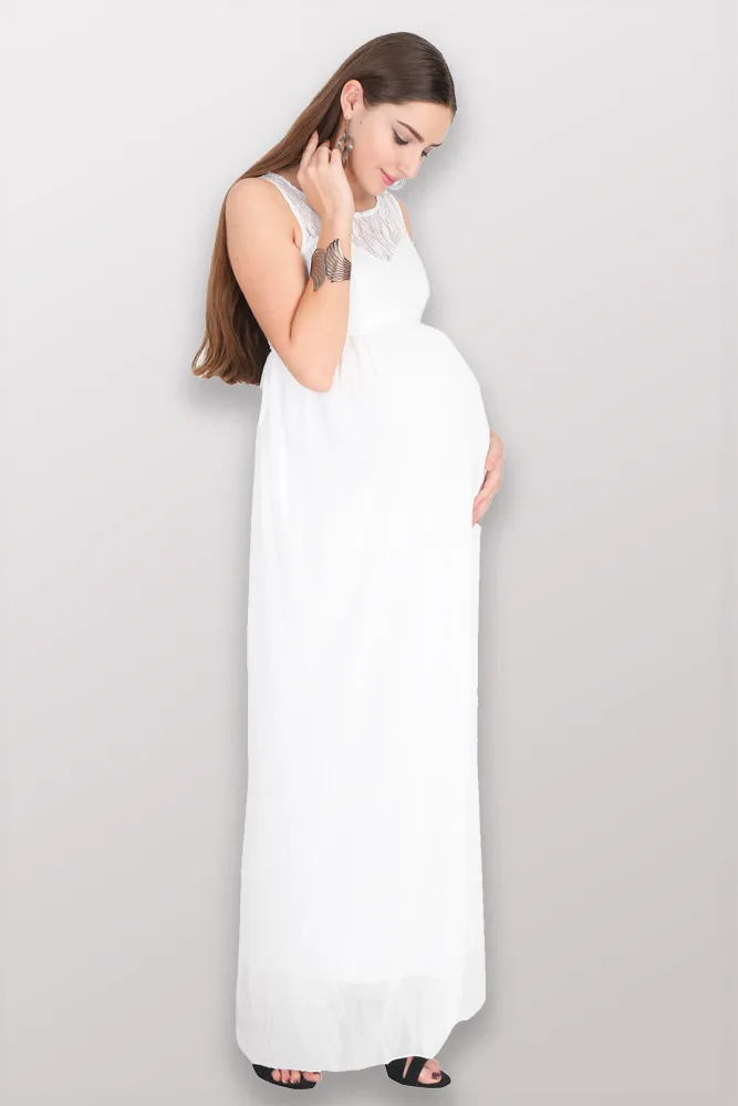 Elegant Ivory Maternity Dress