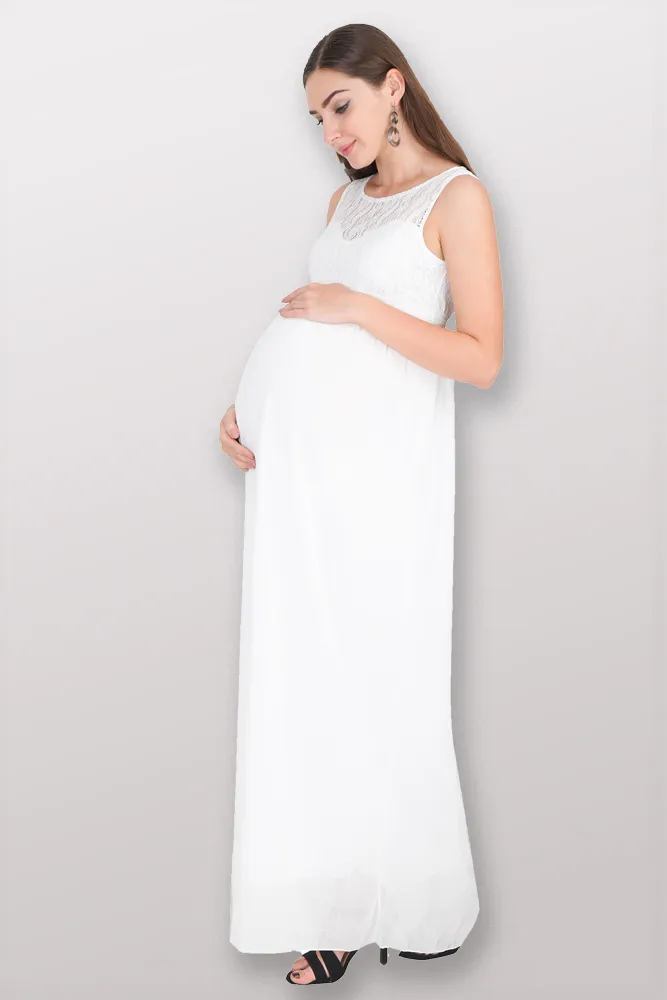 Elegant Ivory Maternity Dress