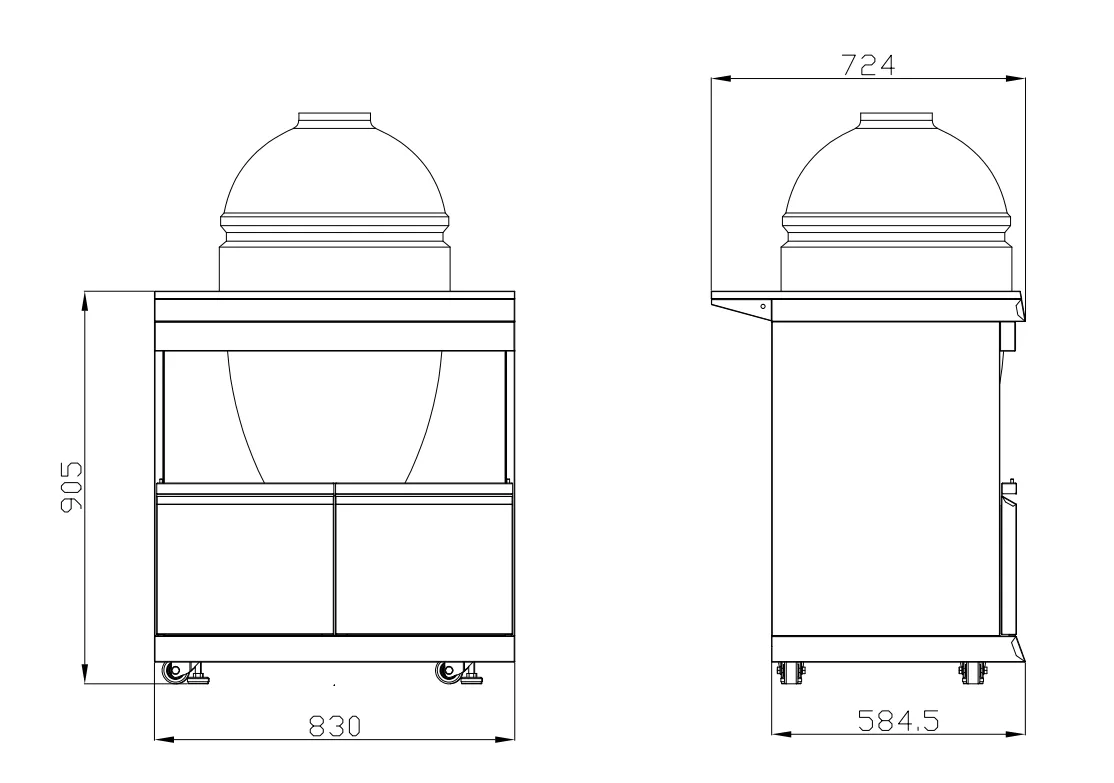 Element Twin Hood 8 Burner Outdoor BBQ Kitchen: High Grade 304 SS   White Stone