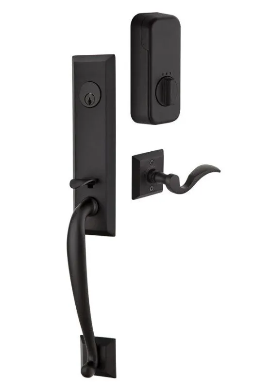 Emtek Single Cylinder Adams Handleset EMPowered Motorized Smart Lock Upgrade With Turino Lever