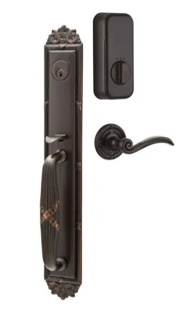 Emtek Single Cylinder Imperial Handleset EMPowered Motorized Smart Lock Upgrade With Myles Lever