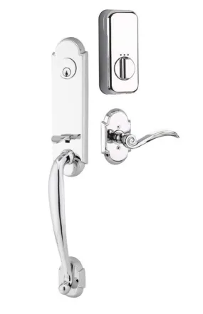 Emtek Single Cylinder Richmond Handleset EMPowered Motorized Smart Lock Upgrade With Freestone Knob