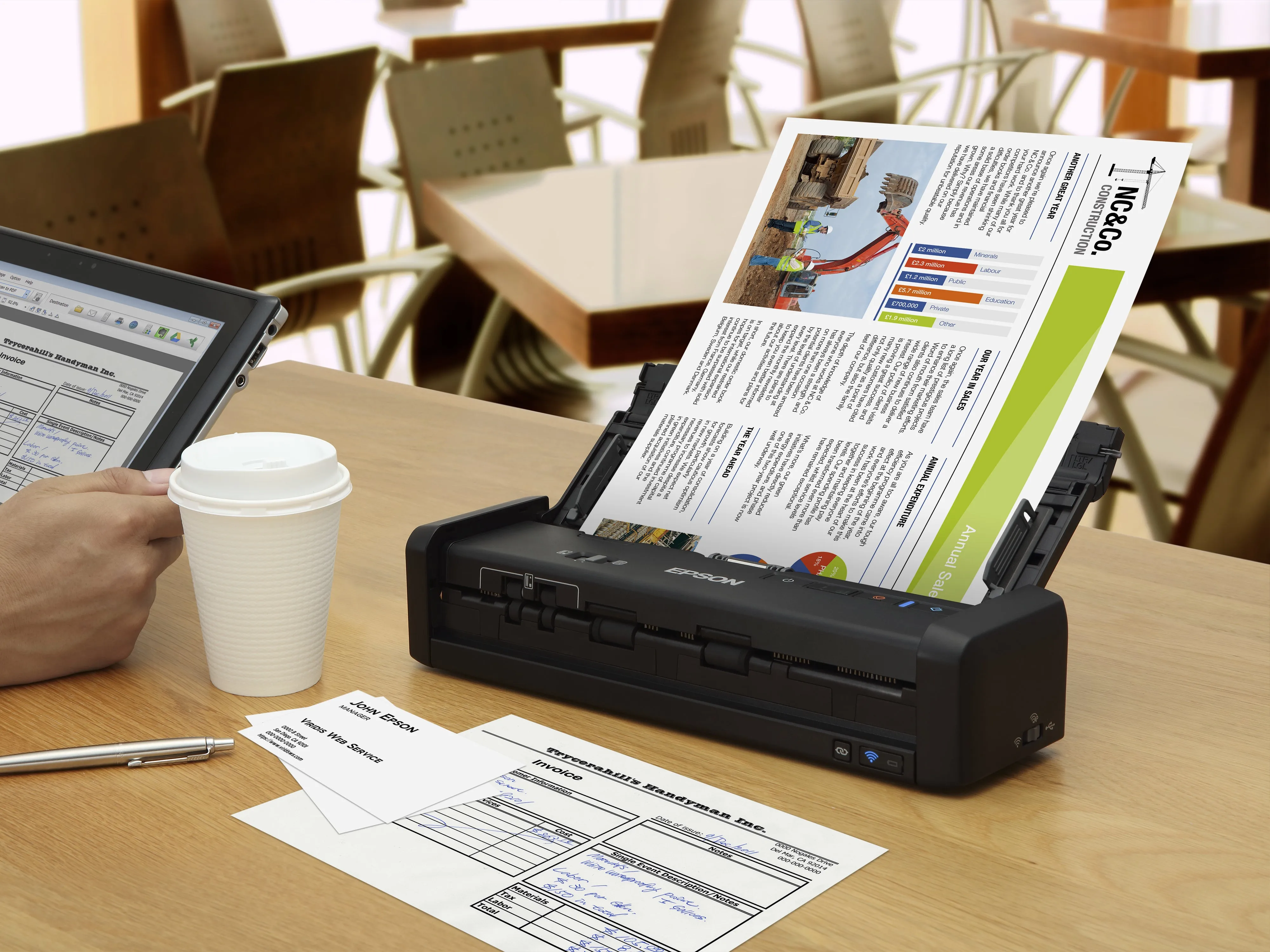 Epson Workforce Ds-360W - Document Scanner - Duplex - A4/Legal - 600 Dpi X 600 Dpi - Up To 25 Ppm (Mono) / Up To 25 Ppm