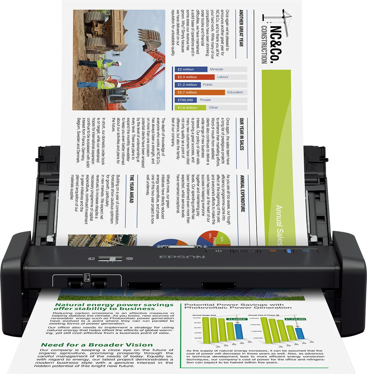 Epson Workforce Ds-360W - Document Scanner - Duplex - A4/Legal - 600 Dpi X 600 Dpi - Up To 25 Ppm (Mono) / Up To 25 Ppm