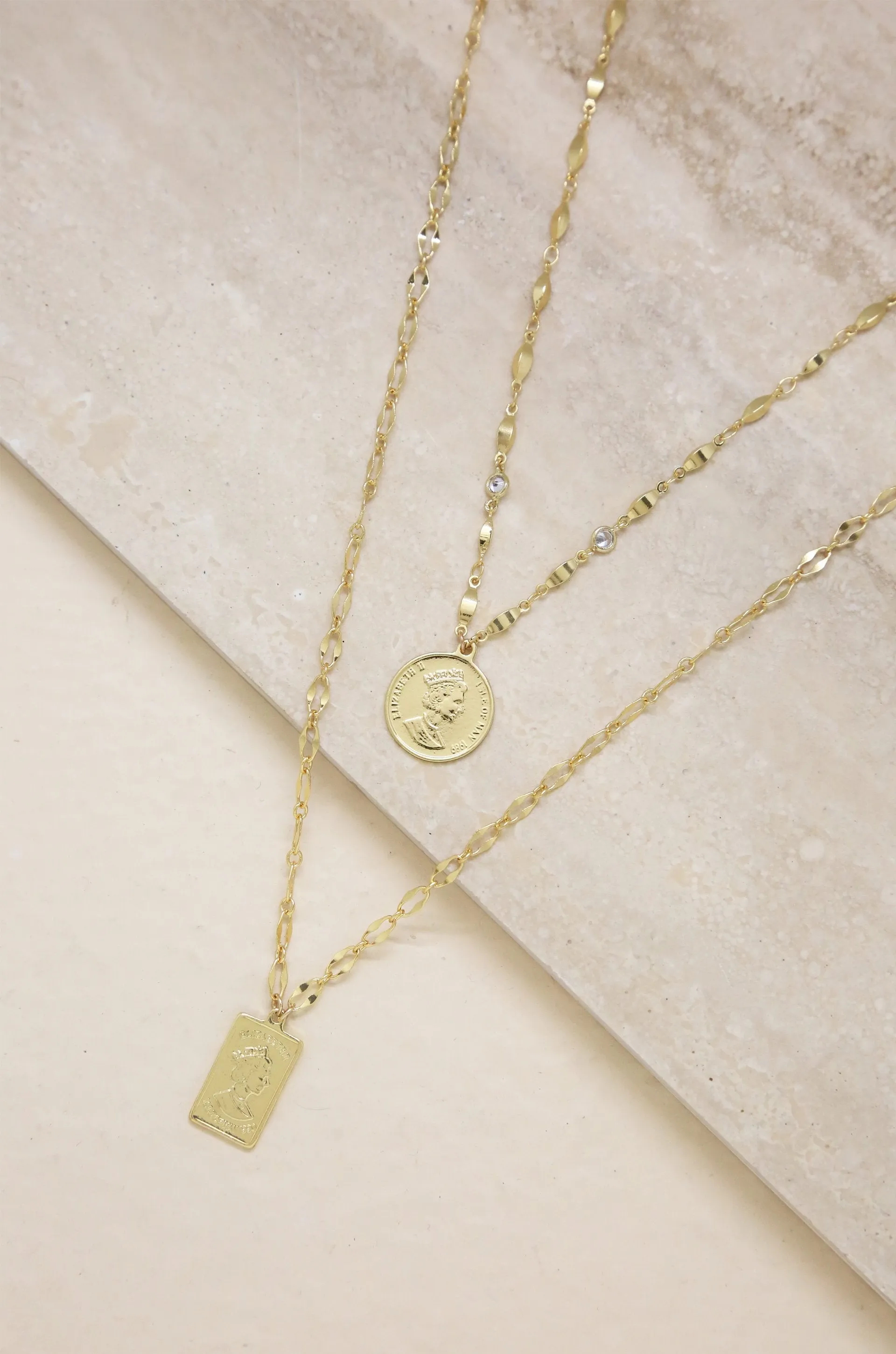 Ettika Medallions of Mine Layered Gold Coin Necklace Set