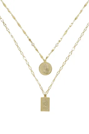 Ettika Medallions of Mine Layered Gold Coin Necklace Set