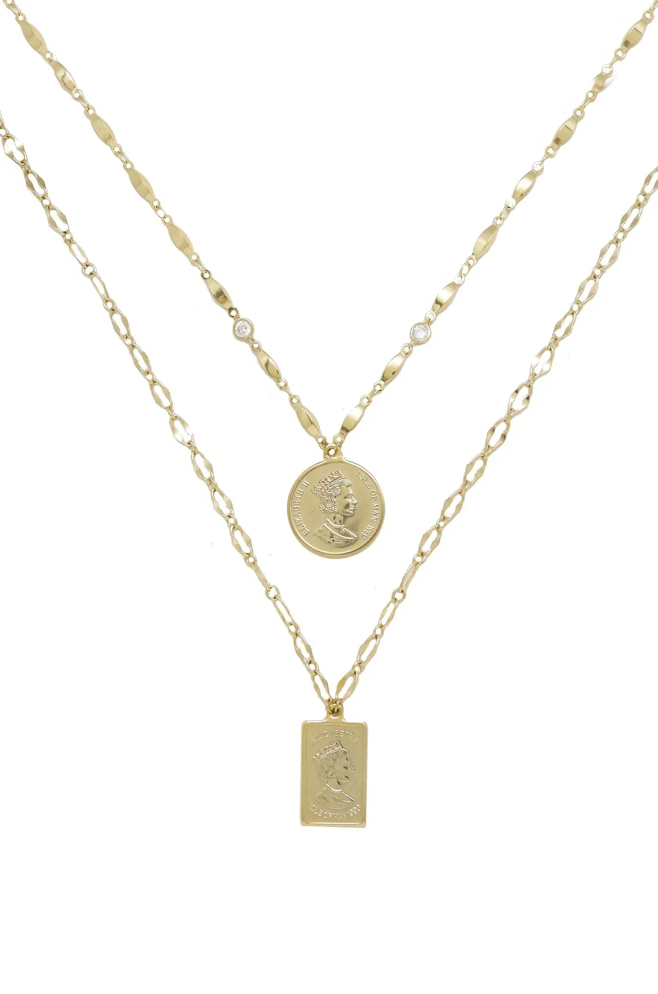 Ettika Medallions of Mine Layered Gold Coin Necklace Set