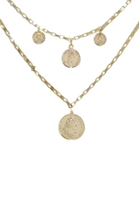 Ettika Spare Change Layered Coin Necklace in Gold