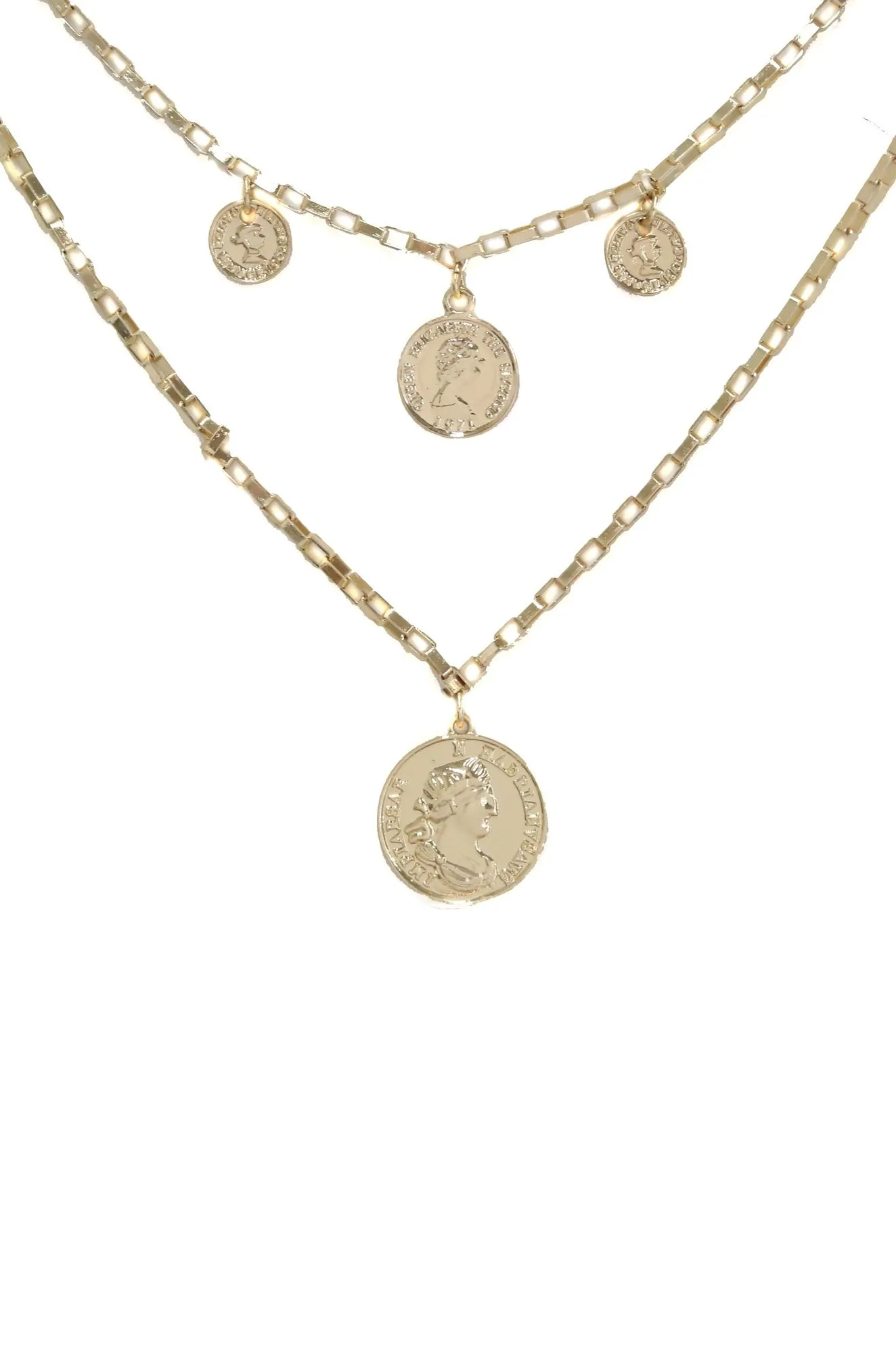 Ettika Spare Change Layered Coin Necklace in Gold