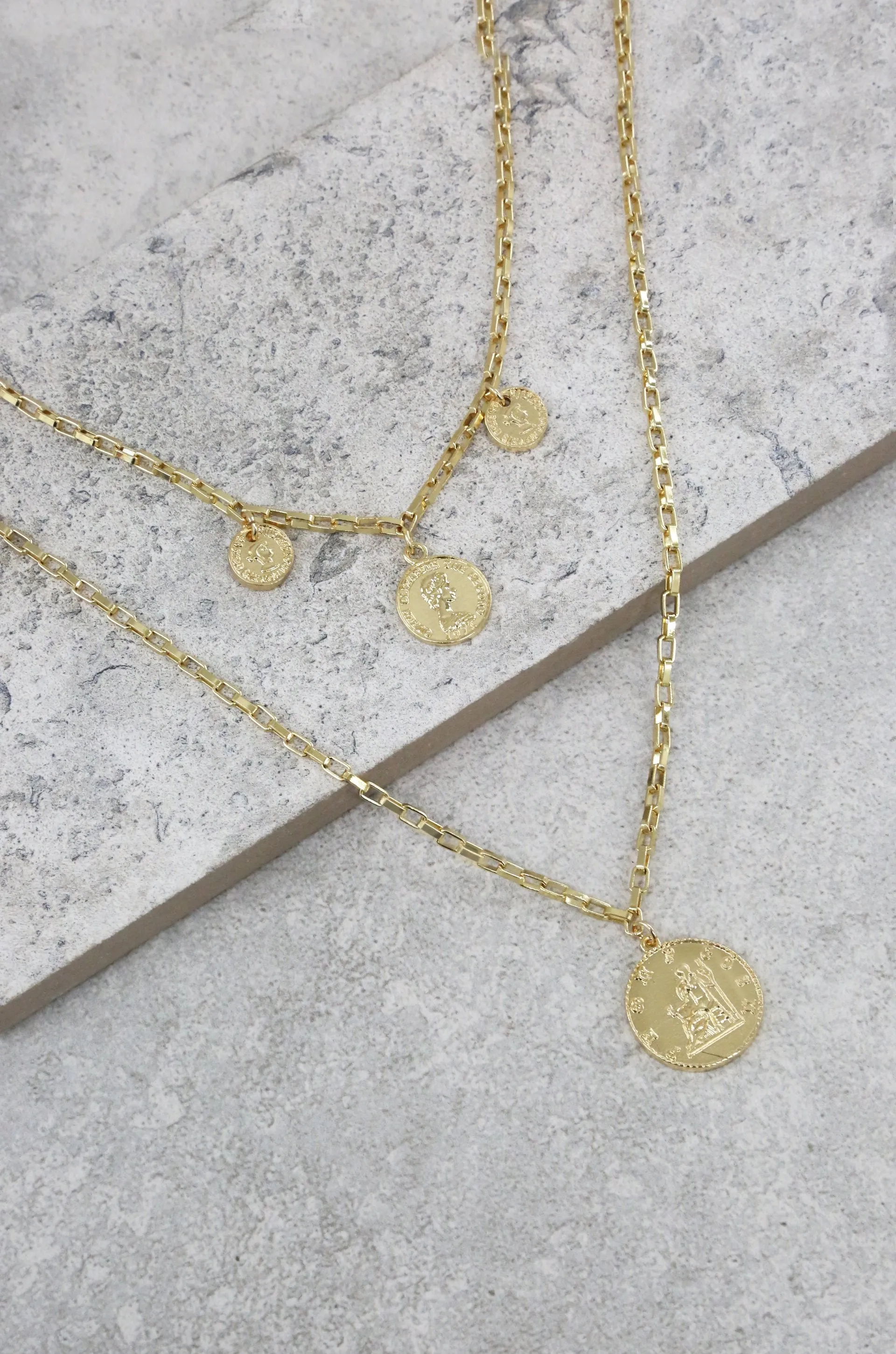 Ettika Spare Change Layered Coin Necklace in Gold