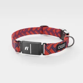 Fi GPS Included Fishtail Red Blue Everyday Collar (6 month subscription)