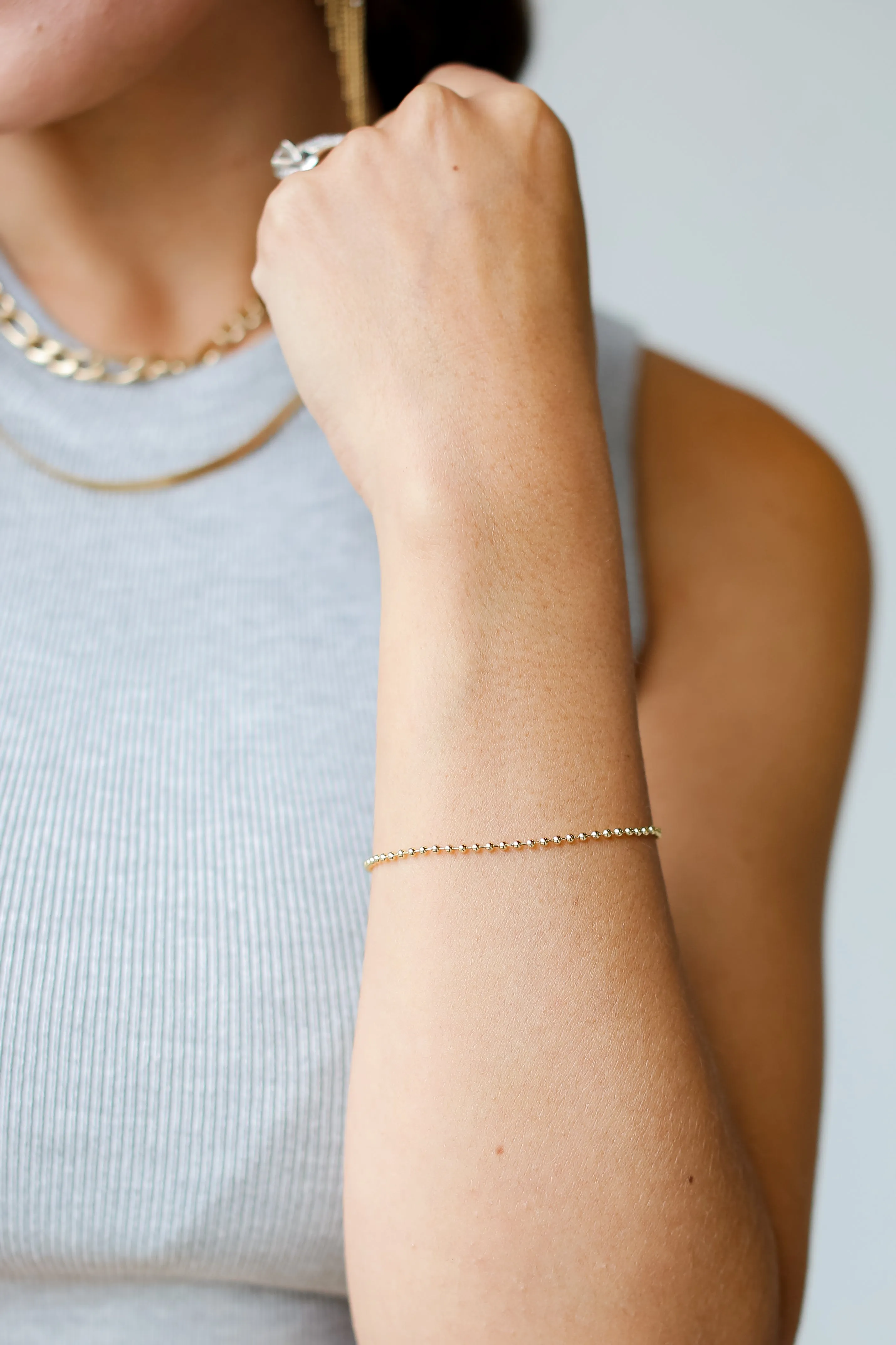 FINAL SALE - Addison Gold Ball Chain Bracelet