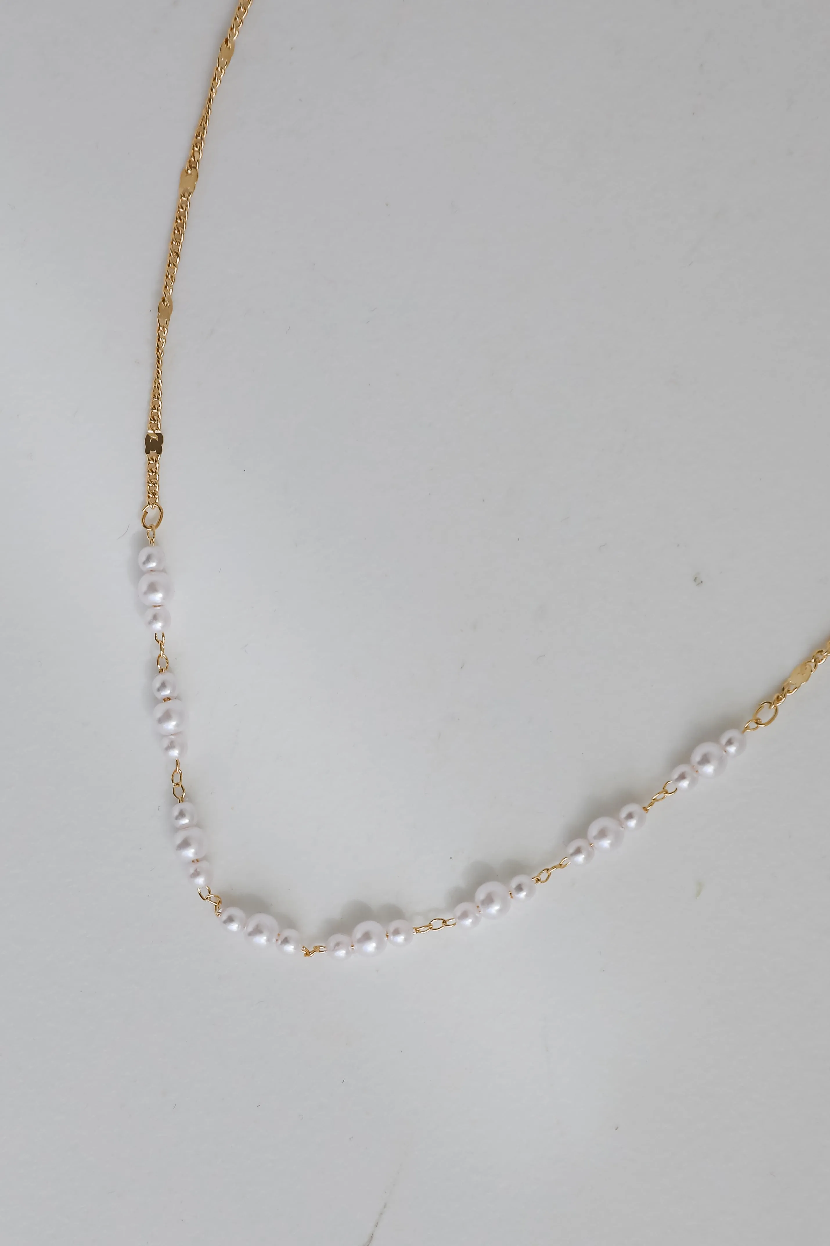 FINAL SALE - Ava Gold Pearl Chain Necklace