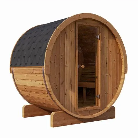 Forever Saunas 6 person Thermally Treated Outdoor Barrel Sauna Detox Package