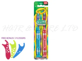 Gum Metallics Crayola Toothbrush, Suction Base 2pk (Blue/Red)