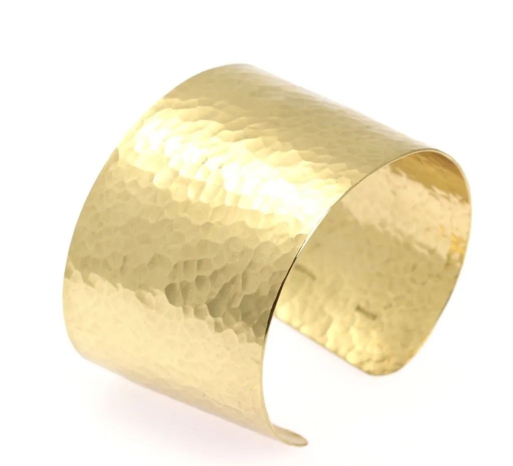 Hammered Nu Gold Brass Cuff