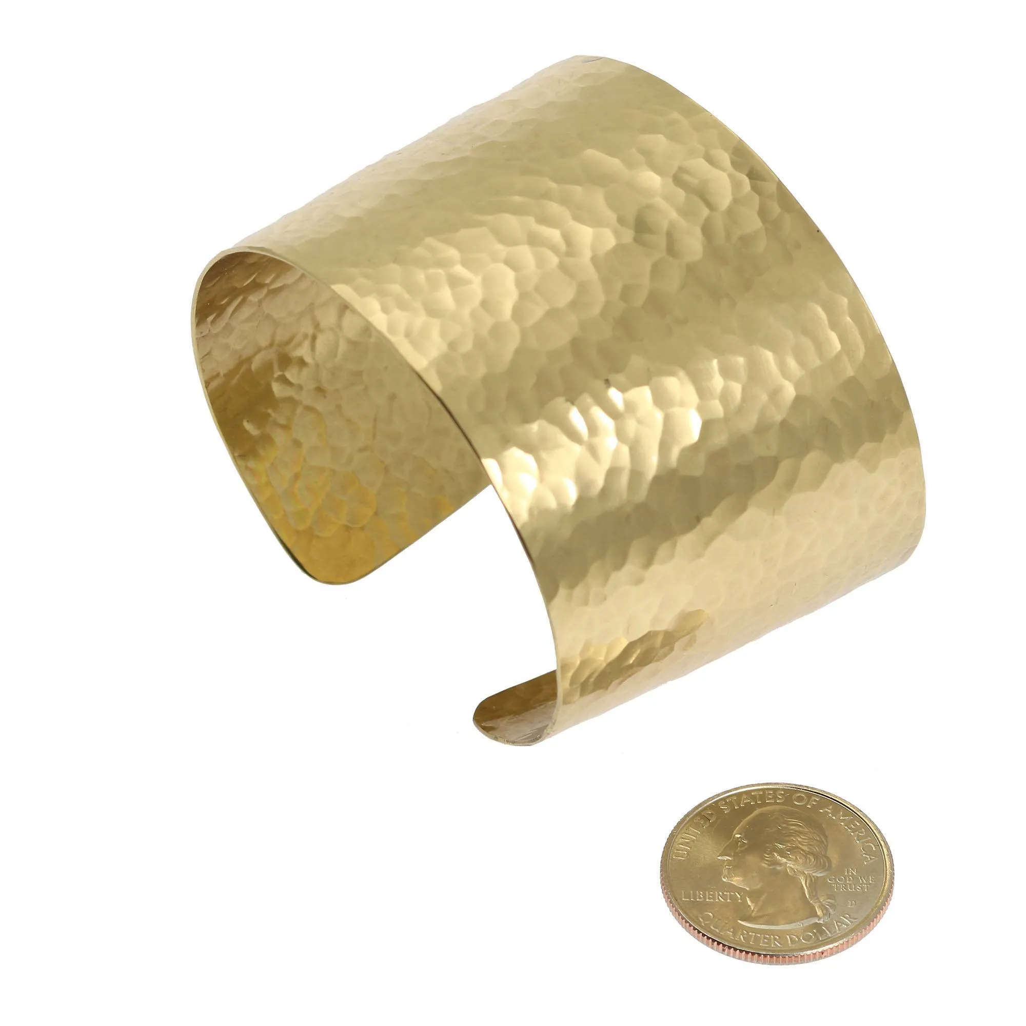 Hammered Nu Gold Brass Cuff