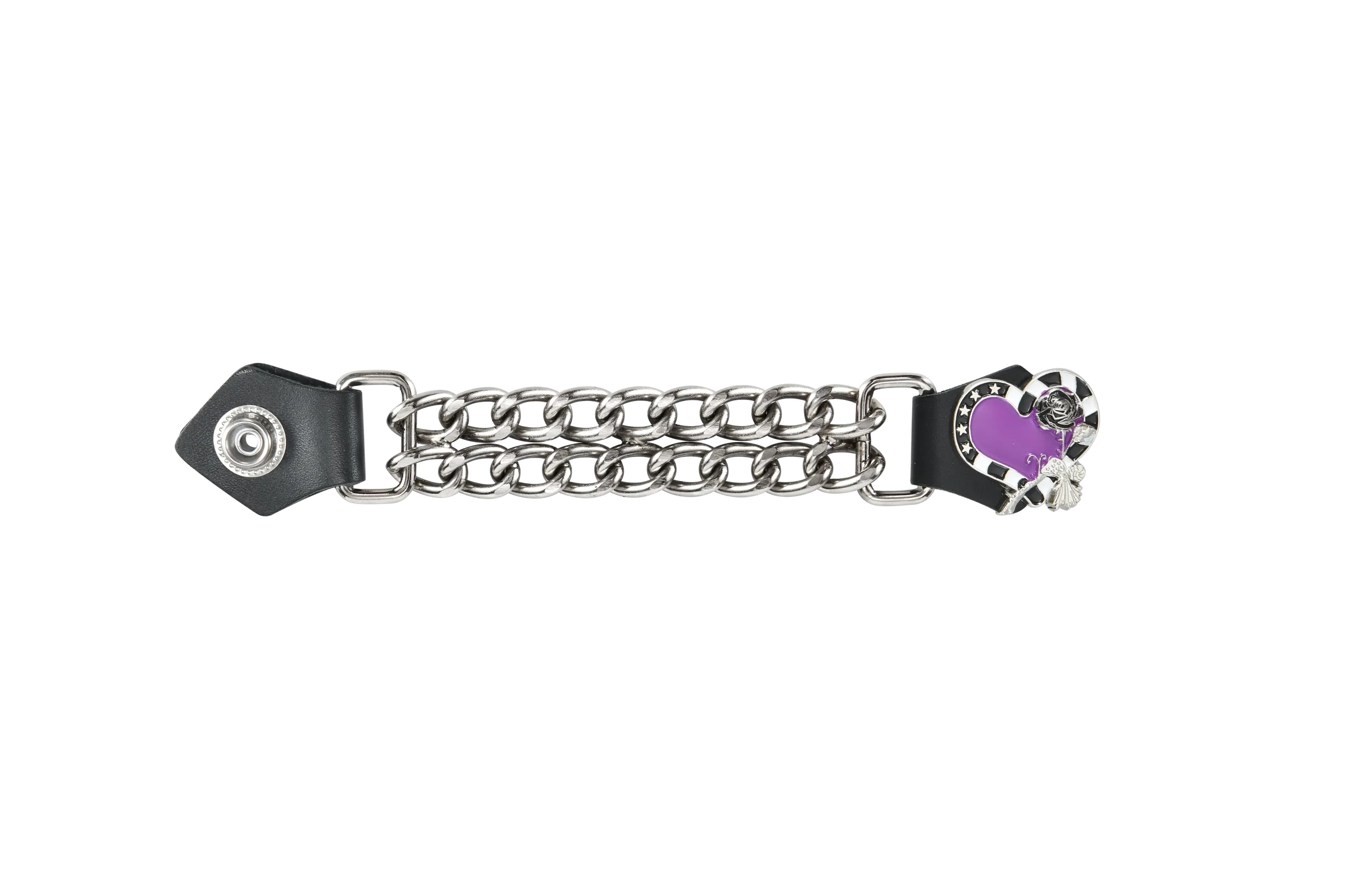 Heart Rose Purp Chrome Vest Extender