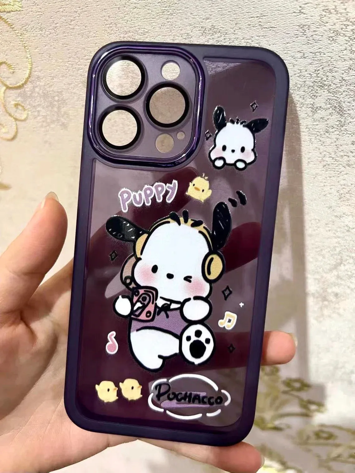 Japanese Cartoon Cute PC Listen Music Matt Full Protect Design iPhone Case PLUS XS XR X 11 12 13 14 15 Pro Promax