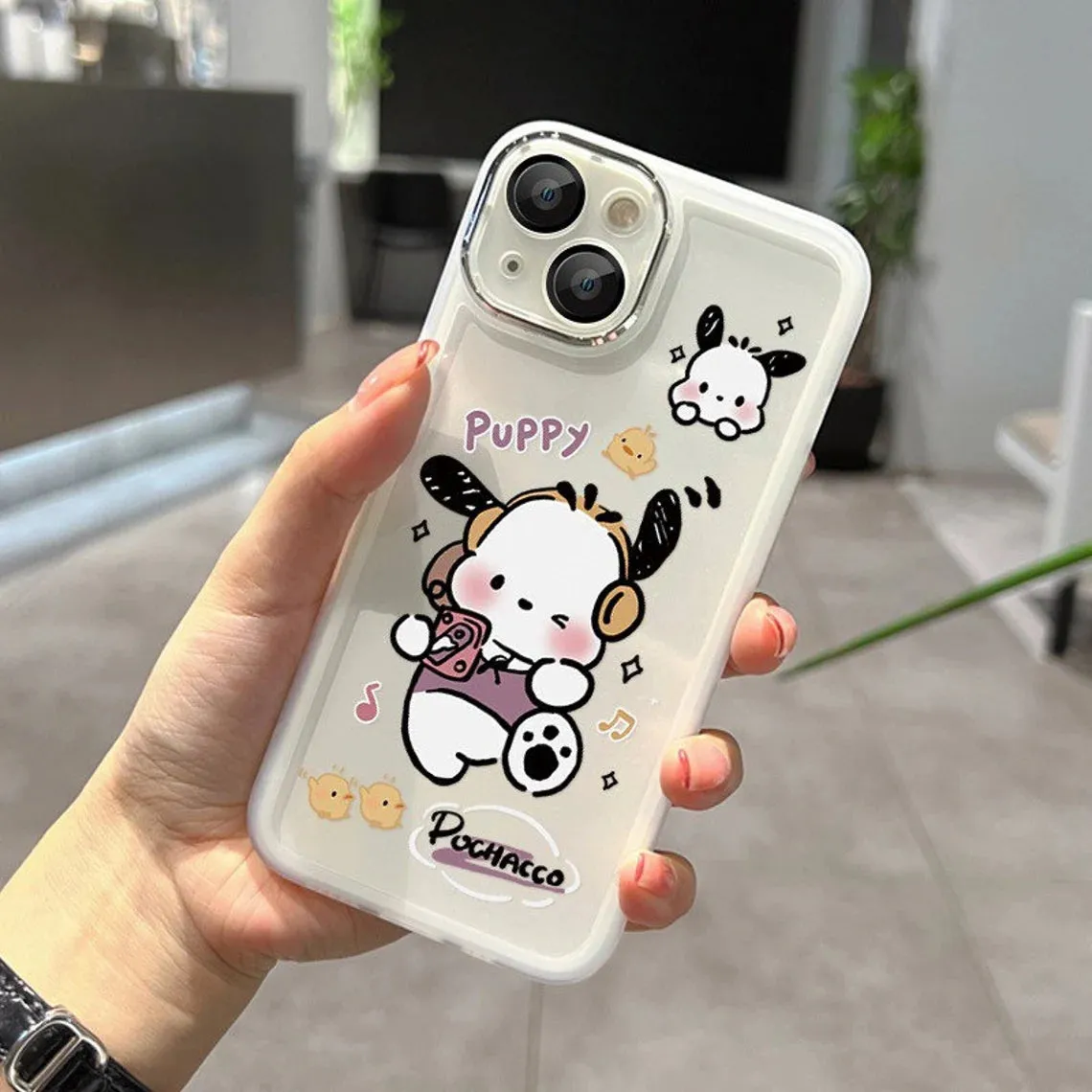 Japanese Cartoon Cute PC Listen Music Matt Full Protect Design iPhone Case PLUS XS XR X 11 12 13 14 15 Pro Promax