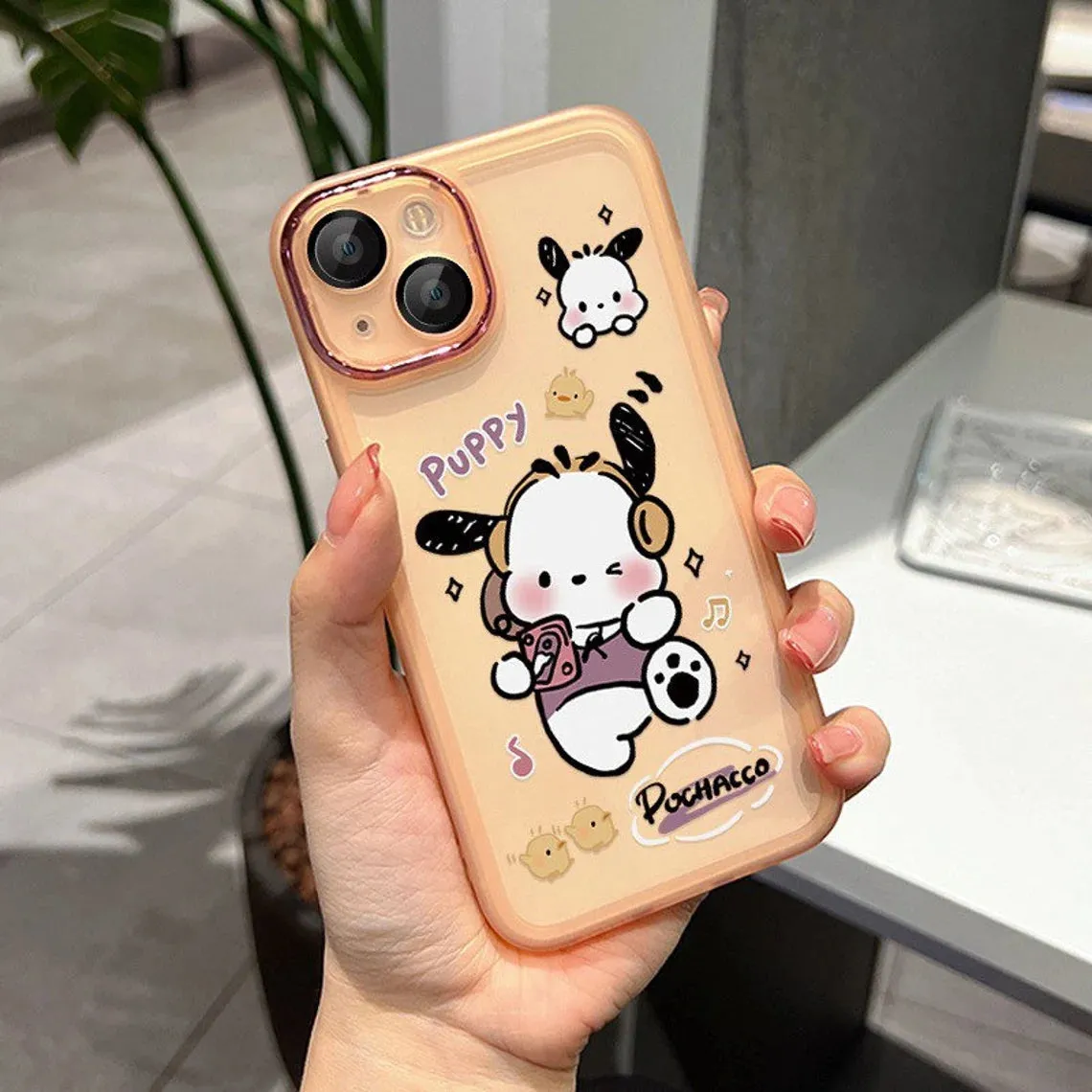 Japanese Cartoon Cute PC Listen Music Matt Full Protect Design iPhone Case PLUS XS XR X 11 12 13 14 15 Pro Promax