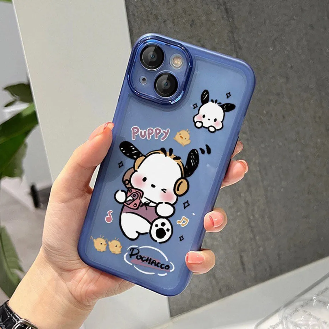 Japanese Cartoon Cute PC Listen Music Matt Full Protect Design iPhone Case PLUS XS XR X 11 12 13 14 15 Pro Promax