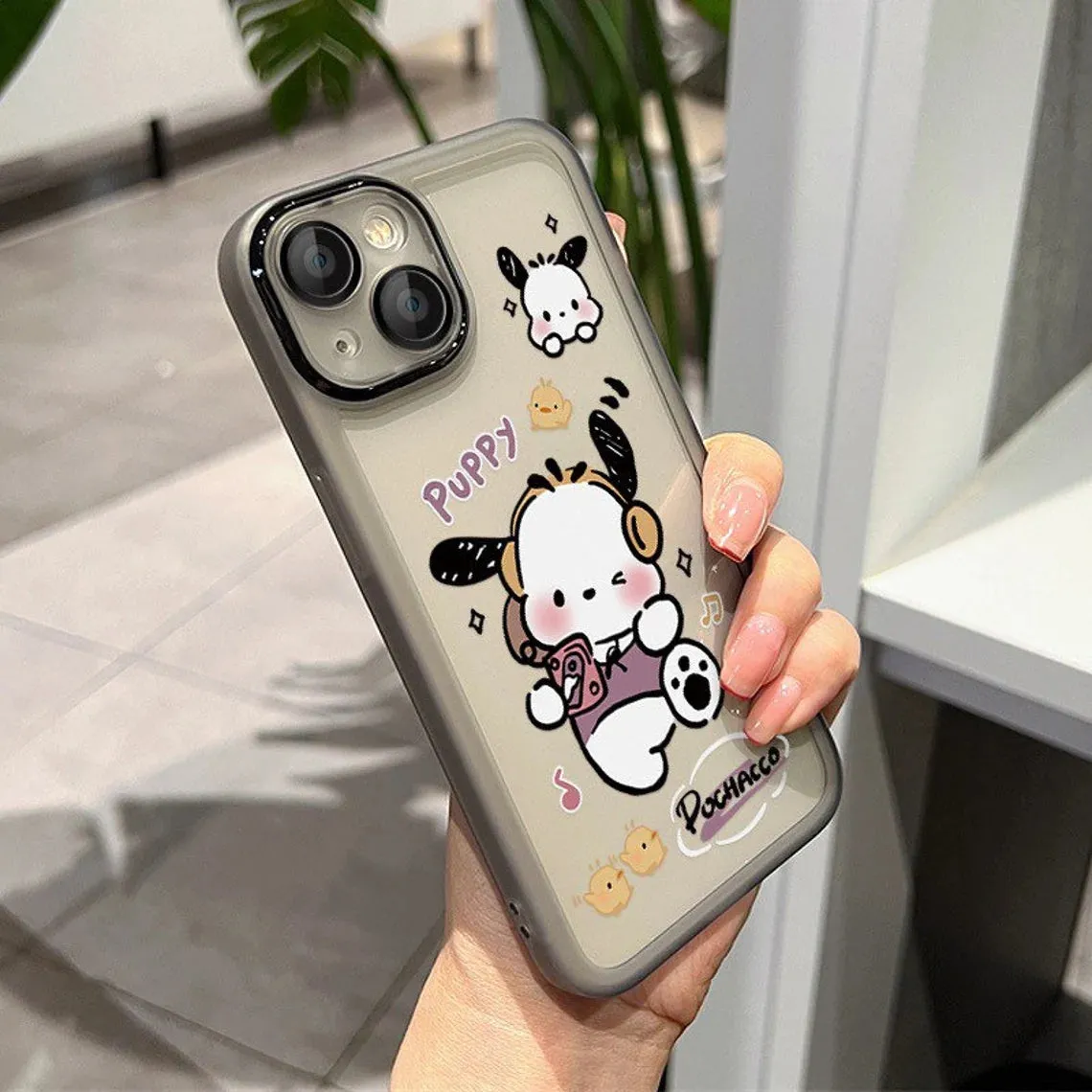 Japanese Cartoon Cute PC Listen Music Matt Full Protect Design iPhone Case PLUS XS XR X 11 12 13 14 15 Pro Promax