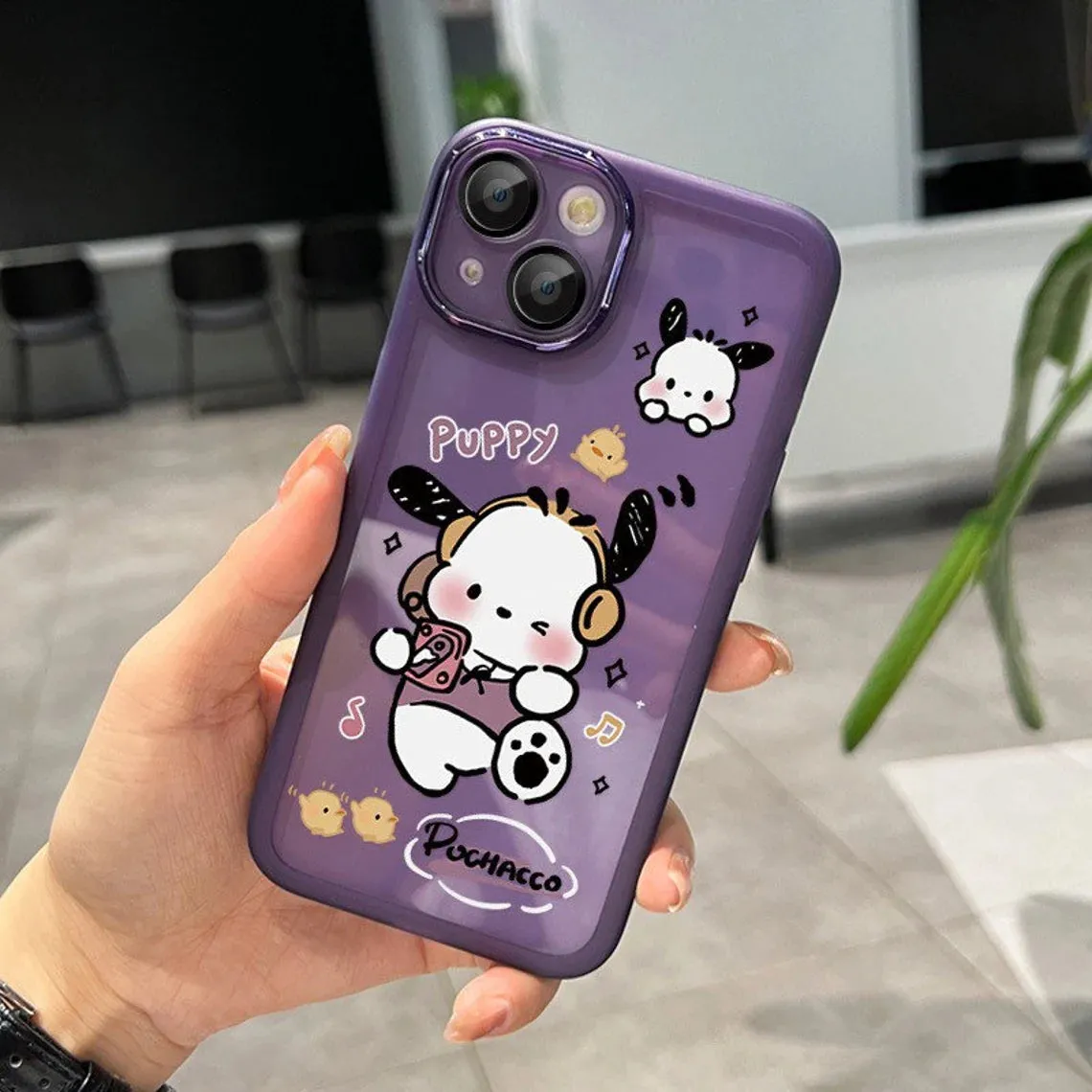 Japanese Cartoon Cute PC Listen Music Matt Full Protect Design iPhone Case PLUS XS XR X 11 12 13 14 15 Pro Promax