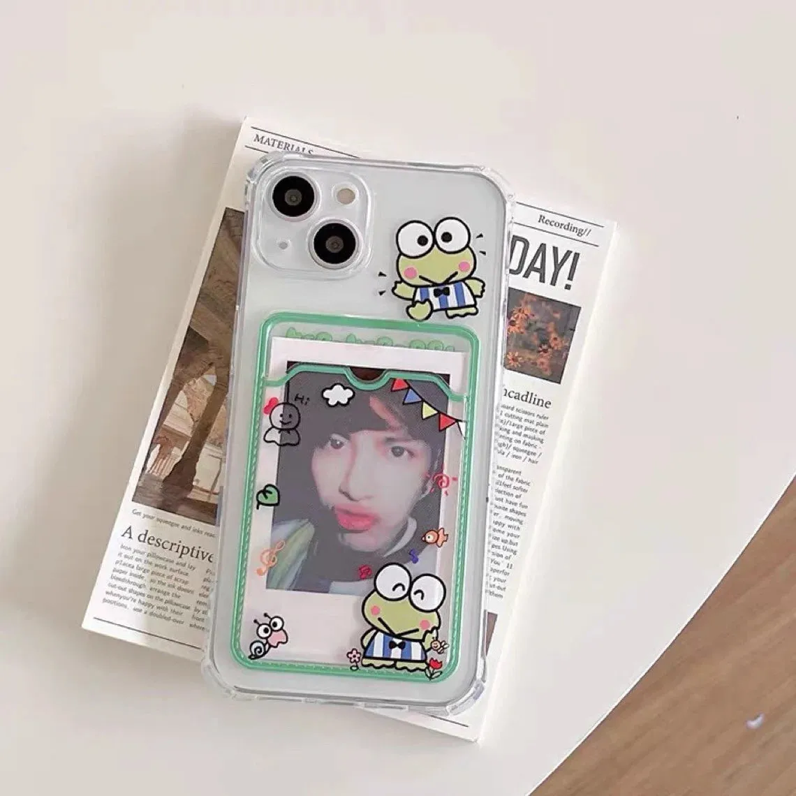 Japanese Cartoon Keroppi Bad Badtz Maru XO Card Photo Holder iPhone Case 7 8 PLUS X 11 12 13 14 15 16 Pro Promax