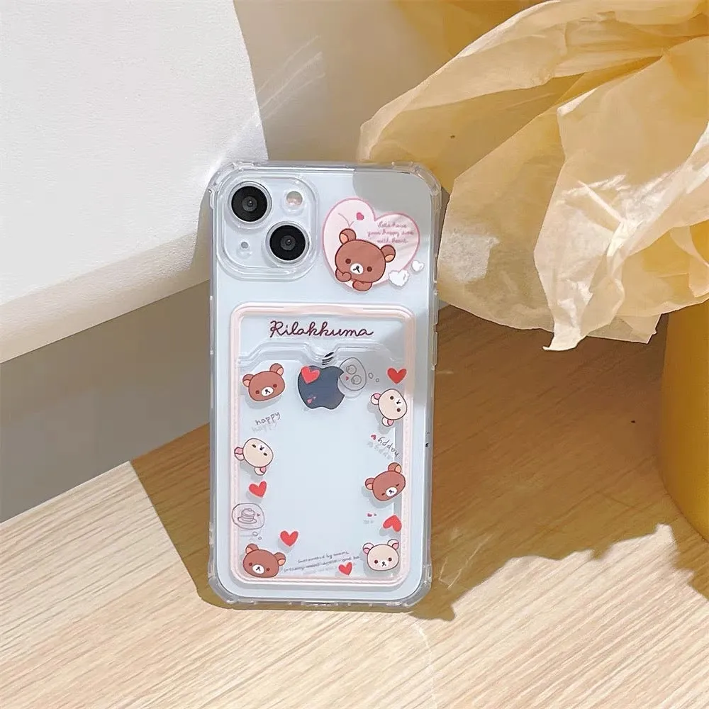 Japanese Cartoon Photo Holder | Rilakkuma - iPhone Case PLUS X 11 12 13 14 15 Pro Promax