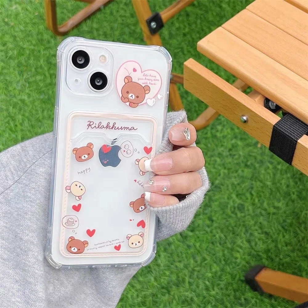 Japanese Cartoon Photo Holder | Rilakkuma - iPhone Case PLUS X 11 12 13 14 15 Pro Promax