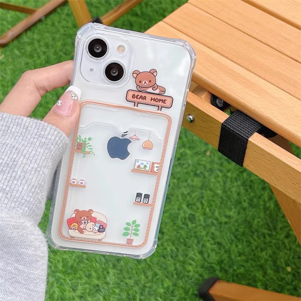 Japanese Cartoon Photo Holder | Rilakkuma - iPhone Case PLUS X 11 12 13 14 15 Pro Promax