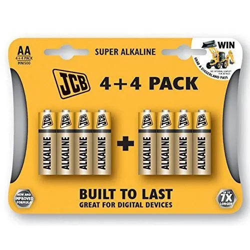 JCB Batteries AA Alkaline 8Pk