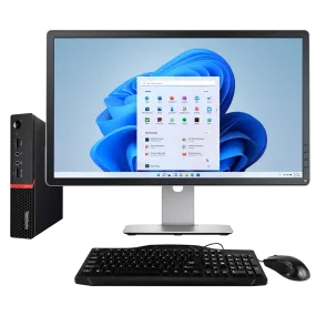 Lenovo ThinkCentre M75q AMD Ryzen 5 USFF PC with 20" Monitor