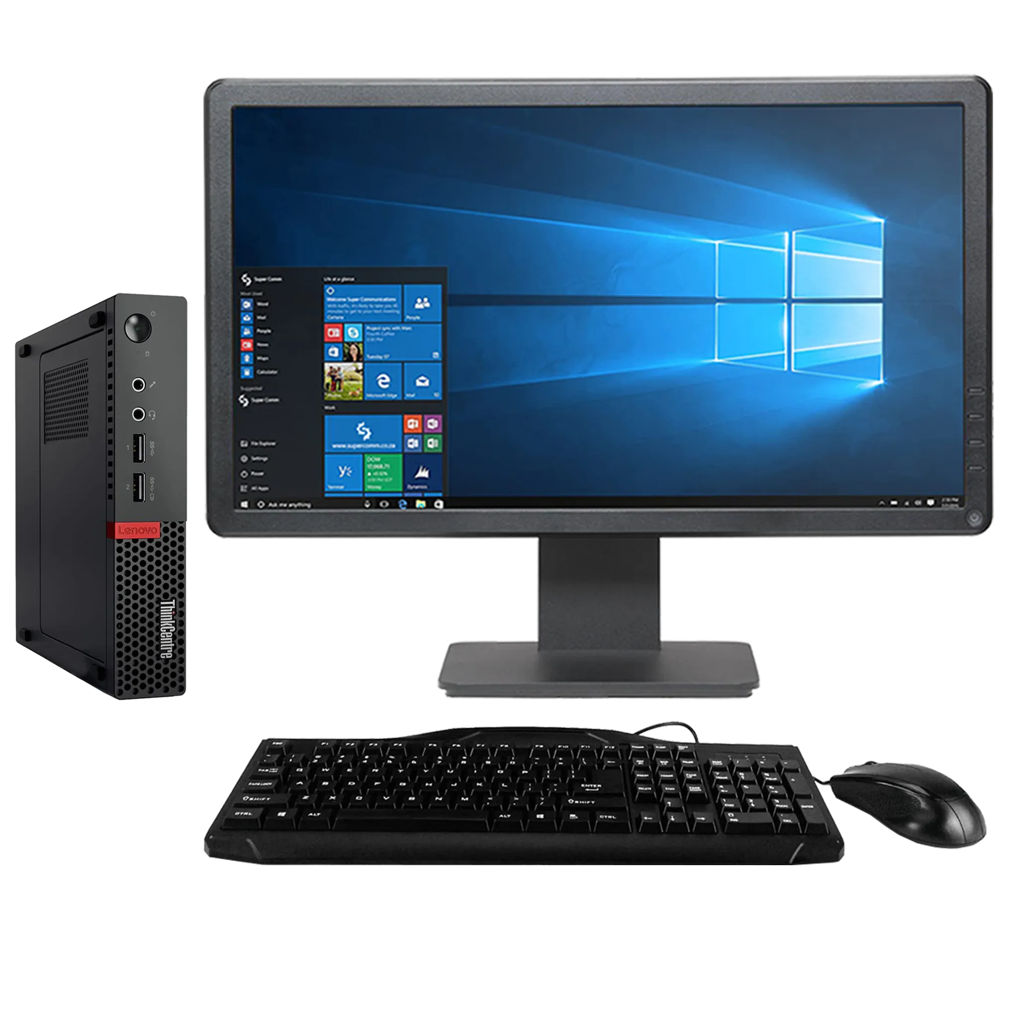 Lenovo ThinkCentre M910q Intel i5, 6th Gen Tiny PC with 20" Monitor