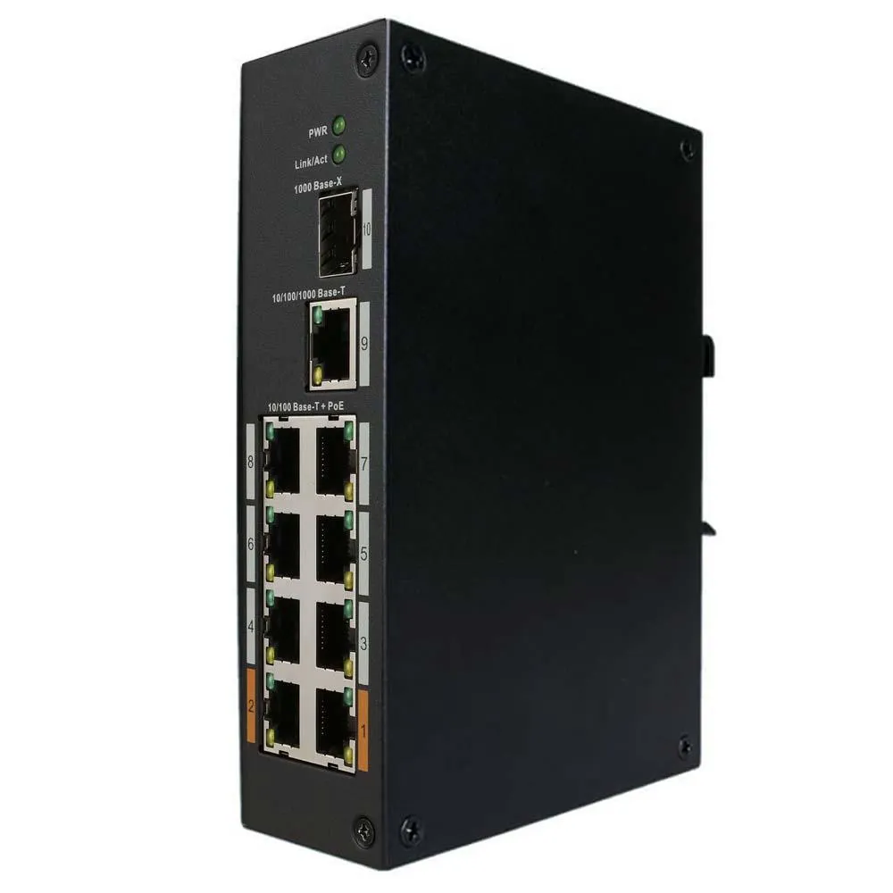 MAS08P096 | 8 Port PoE  Switch with Two 60W High PoE Ports and Gigabit Uplink