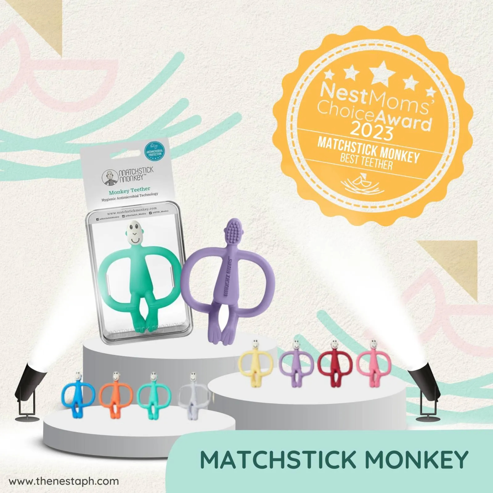 Matchstick Monkey Teething Toy - Green (New Version)